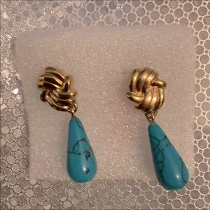 ShopLC Blue Howlite Drop Earrings